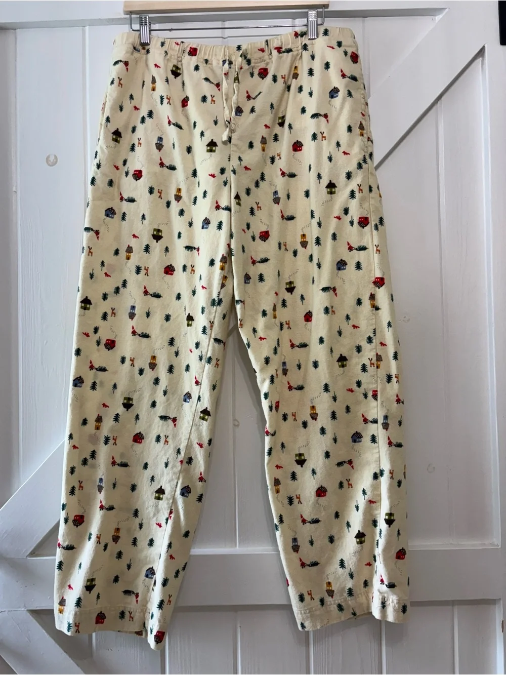 Hanna Andersson Cotton Flannel Holiday Winter Pajama Pants Winter Forest L